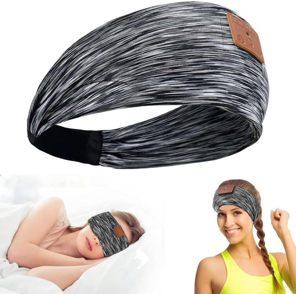 Sleep Headphones Headband, Bluetooth Sleep Eye Mask Headphones, Noise Cancelling Sleep Headband Earphones Band Soft Sleeping Headphones Men Women Gifts for Relaxation Meditation Sports Music