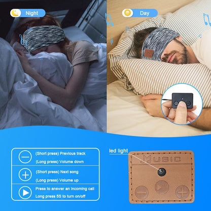 Sleep Headphones Headband, Bluetooth Sleep Eye Mask Headphones, Noise Cancelling Sleep Headband Earphones Band Soft Sleeping Headphones Men Women Gifts for Relaxation Meditation Sports Music